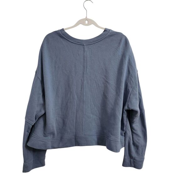 11 Honore Sweater Womens 2 Blue Pullover Relaxed Slouchy Longsleeve Cotton - Picture 8 of 10
